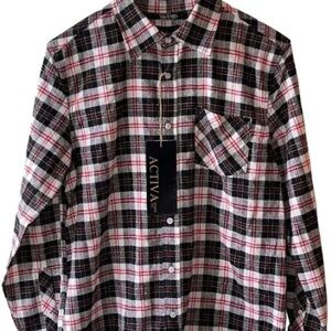 Ativa Men's Casual Plaid Shirt - Black, White, Red